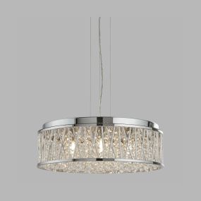 Searchlight Elise - lampe suspendue - Ø 48 x 135 cm - chrome