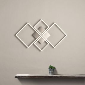 Searchlight Wall Art - applique murale - 71,5 x 52 cm - 39W LED incl - blanc et argent satiné