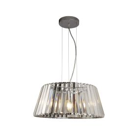 Searchlight Tiara - lampe suspendue - Ø 47 x 150 cm - chrome et transparent