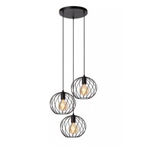 Lucide Danza - lampe suspendue - Ø 50 cm x 165 cm - noir