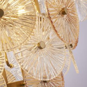 Searchlight Wagon - lampe suspendue - Ø 64 x 150 cm - bronze, transparent et ambre