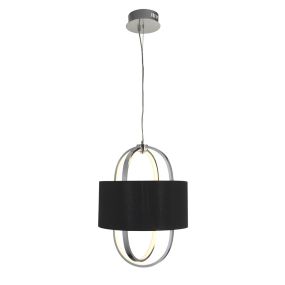 Searchlight Madrid - lampe suspendue - Ø 38 x 130 cm - 20W LED dimmable incl - noir et chrome