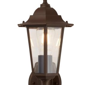 Searchlight Alex - lampe murale extérieure avec capteur PIR - 17 x 37 cm - IP44 - brun rustique