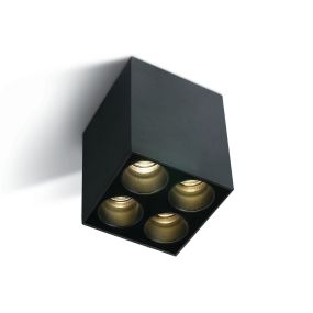 ONE Light Dark Light Tubes de plafond - plafonnier - 6,4 x 6,4 x 8,4 cm - 10W LED incl. - noir