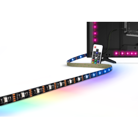 Century Italia Kit-Striscia - Bande LED avec connexion USB pour TV - largeur 0,2cm - longueur 200cm - 5V - dimmable avec télécommande - 1,5W LED par mètre - 30 LED par mètre - IP20 - RGB