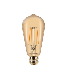 Century Italia Lampe à incandescence LED Incanto Epoca - Ø 6,4 x 14 cm - E27 - 8W non-dimmable - 2200K - ambre