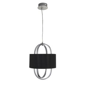 Searchlight Madrid - lampe suspendue - Ø 38 x 130 cm - 20W LED dimmable incl - noir et chrome
