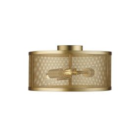Searchlight Fishnet - plafonnier - Ø 45 x 21 cm - or mat
