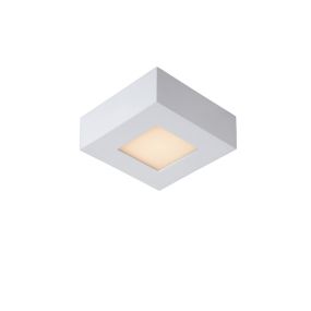 Lucide Brice-Led - plafonnier - 10,8 x 10,8 x 3,9 cm - 8W LED dimmable incl. - IP44 - blanc