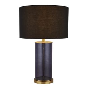 Searchlight Liberty - lampe à poser - Ø 38 x 53 cm - bleu, laiton et noir