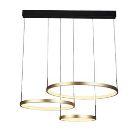 Searchlight Grace - lampe suspendue - 112 x 80 x 137 cm - 107,5W LED dimmable incl - or/noir
