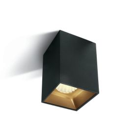 ONE Light Retro Dark Light Square Cylinders - spot en saillie 1L - 9,4 x 9,4 x 11 cm - 20W LED incl. - noir