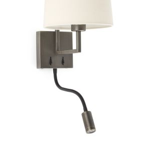 Faro Frame - applique murale avec interrupteur - 21,5 x 28 x 17,6 cm - 3W LED incl. - beige et vieil or