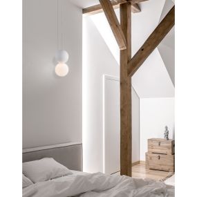 Nova Luce Zero - lampe suspendue - Ø 10 x 120 cm - blanc