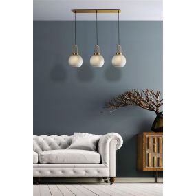 Searchlight Snowdrop - lampe suspendue - 87 x 20 x 120 cm - laiton