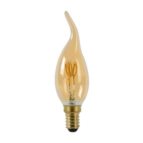 Lampe bougie à filament LED - Ø 3,5 x 11,5 cm - E14 - 3W dimmable - 2200K - ambre