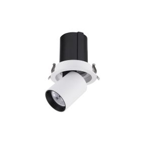 Nova Luce Naruto - spot à encastrer - Ø 90 mm à encastrer - 15W LED inclus - blanc avec noir - couleur de lumière blanc chaud
