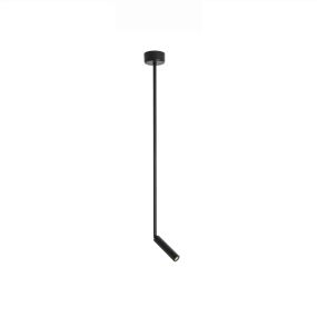Nova Luce Sicily - lampe suspendue - Ø 8 x 80 cm - 3W LED inclus - noir