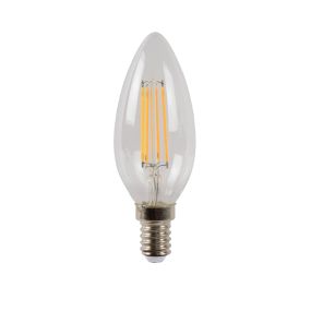 Lucide Lampe bougie à filament LED - Ø 3,5 x 9,9 cm - E14 - 4W dimmable - 2700K - transparent