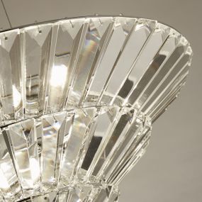 Searchlight Savannah - plafonnier suspendu - Ø 50,5 x 150 cm - chrome et transparent