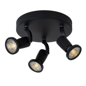 Lucide Jaster - spot en saillie - Ø 20 x 15,5 cm - 3 x 5W LED inclus - noir