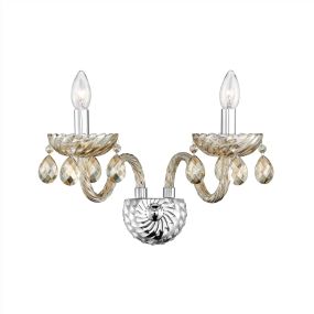 Nova Luce Zeno - applique murale - 47 x 18 x 27 cm - chrome et cognac