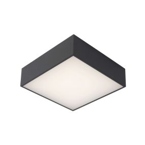 Lucide Roxane - plafonnier - 24 x 24 x 7,1 cm - 10W LED incl. - IP54 - anthracite