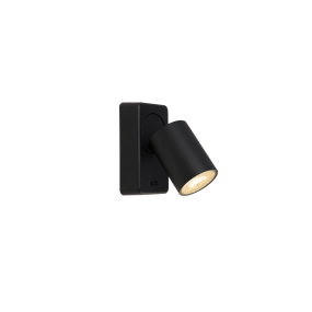 Projectlight Phoebe - spot mural apparent avec interrupteur - 12 x 7 x 11 cm - noir