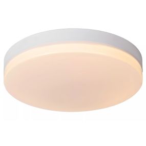 Lucide Biskit - plafonnier avec détecteur de mouvement - Ø 40 x 7,5 cm - 36W LED incl. - IP44 - blanc