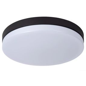 Lucide Biskit - plafonnier avec détecteur de mouvement - Ø 40 x 7,5 cm - 36W LED incl. - IP44 - noir