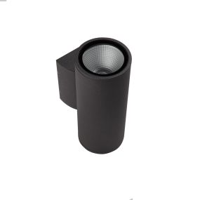 Projectlight Borat - applique murale extérieure - 9 x 13,2 x 22 cm - 2 x 6W LED incl. - IP65 - gris foncé