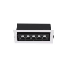 Nova Luce Cantia - spot à encastrer - 19 x 8,2 cm - 178 x 72 mm taille d'encastrement - 8W LED inclus - noir - blanc chaud
