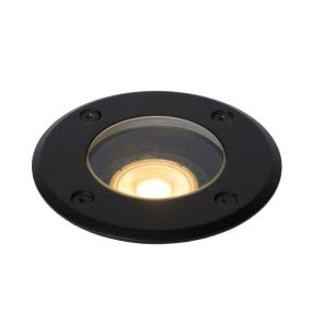 Lucide Biltin - spot extérieur au sol - Ø 108 mm, Ø 104 mm encastrable - IP67 - noir