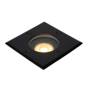 Lucide Biltin square - spot extérieur au sol - 108 mm x 108 mm - 104 mm encastré - IP67 - noir