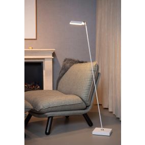 Lucide Aaron - lampadaire - 20 x 20 x 134 cm - 10W dim to warm LED incl - blanc