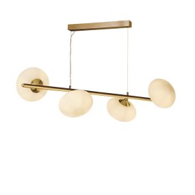 Searchlight Pebble - lampe suspendue - 76 x 120 cm - or et opale