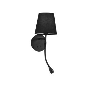 Nova Luce Nia - applique murale avec interrupteur - 19 x 16 x 30 cm - 3W LED incl. - noir
