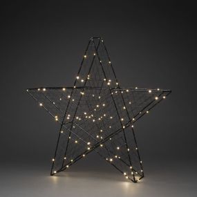 Konstsmide Guirlandes de Noël - étoile avec gradateur à 4 niveaux - 60 x 11 x 60 cm - noir mat
