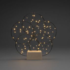 Konstsmide Lumières de Noël - fleur de rêve avec gradateur à 4 niveaux - 40 x 5 x 44 cm - noir mat