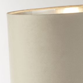 Searchlight Whitby - lampe à poser - Ø 38 x 67 cm - chrome, argent et taupe