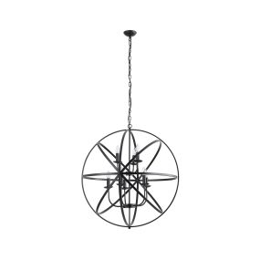 Searchlight Orbit - lampe suspendue - Ø 80 x 200 cm - noir mat