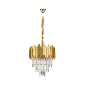 Nova Luce Grane - lampe suspendue - Ø 40 x 120 cm - or