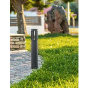 Nova Luce Devora - lampe de jardin - Ø 11 x 65 cm - 8W LED incl. - IP54 - gris foncé