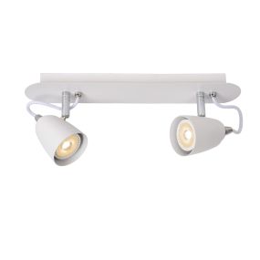 Lucide Ride - spot en saillie - 35 x 6,5 x 15 cm - 2 x 5W LED dimmable incl - blanc