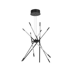 Nova Luce Raccio - lampe suspendue avec télécommande - Ø 85 x 120 cm - 56W LED dimmable incl. - noir