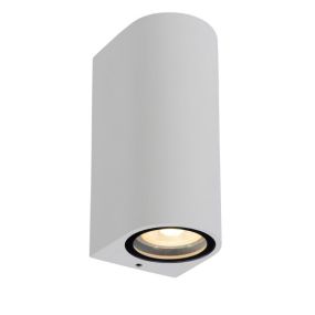 Lucide Zaro Round - applique murale extérieure - 7,8 x 6,8 x 16 cm - IP44 - blanc