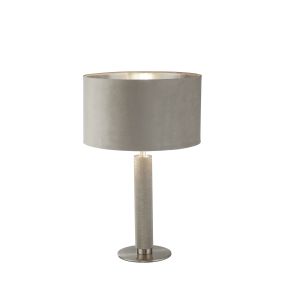 Searchlight London - lampe à poser - Ø 38 x 63 cm - argent et taupe