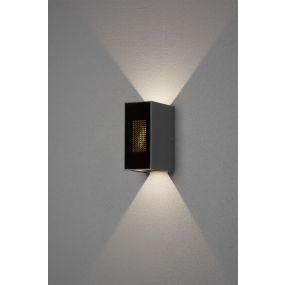 Konstsmide Cremona - applique murale avec 2 faisceaux lumineux réglables et effet flamme - 13,5 x 17 x 8 cm - 6W LED incl. - IP54 - anthracite