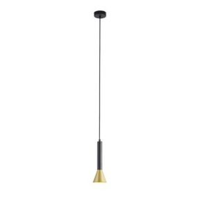 Searchlight Signal - lampe suspendue - Ø 9 x 150 cm - noir et or