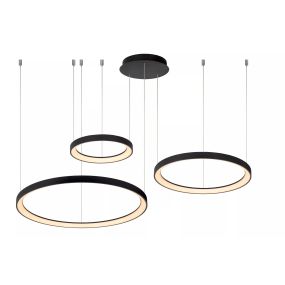 Lucide Vidal - lampe suspendue - Ø 78 x 200 cm - 120W LED incl - noir